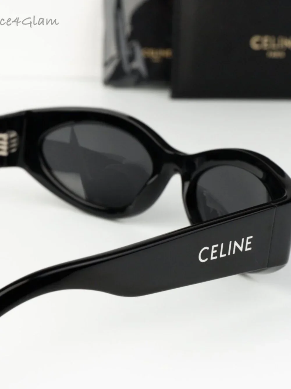 Celine Women Sunglasses Black Grey Cat Eye CL40288I MONOCHROMS 01A NEW AUTHENTIC - Picture 4 of 10
